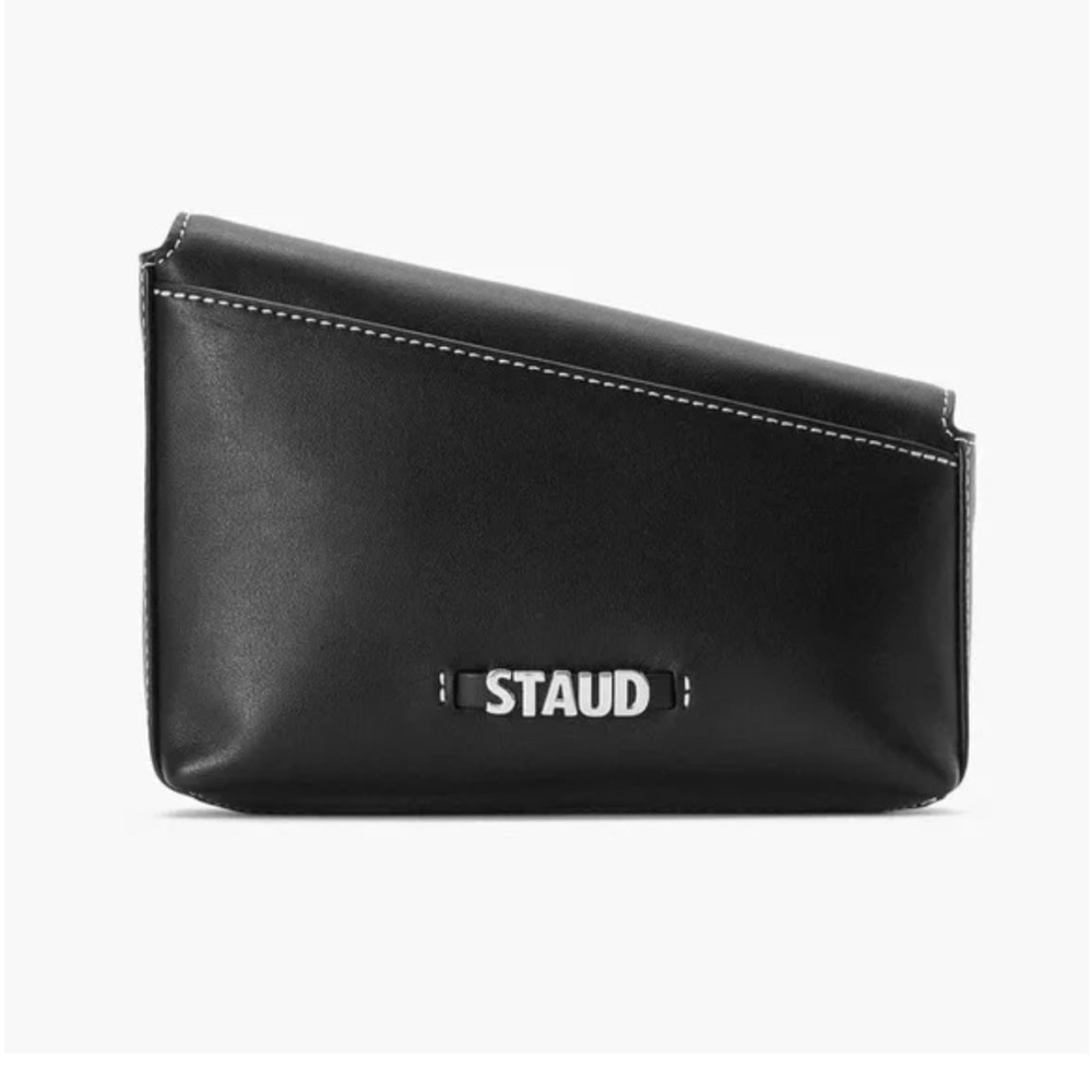 NEW NWT STAUD Acute Black Leather Small Convertible Crossbody Clutch Bag
